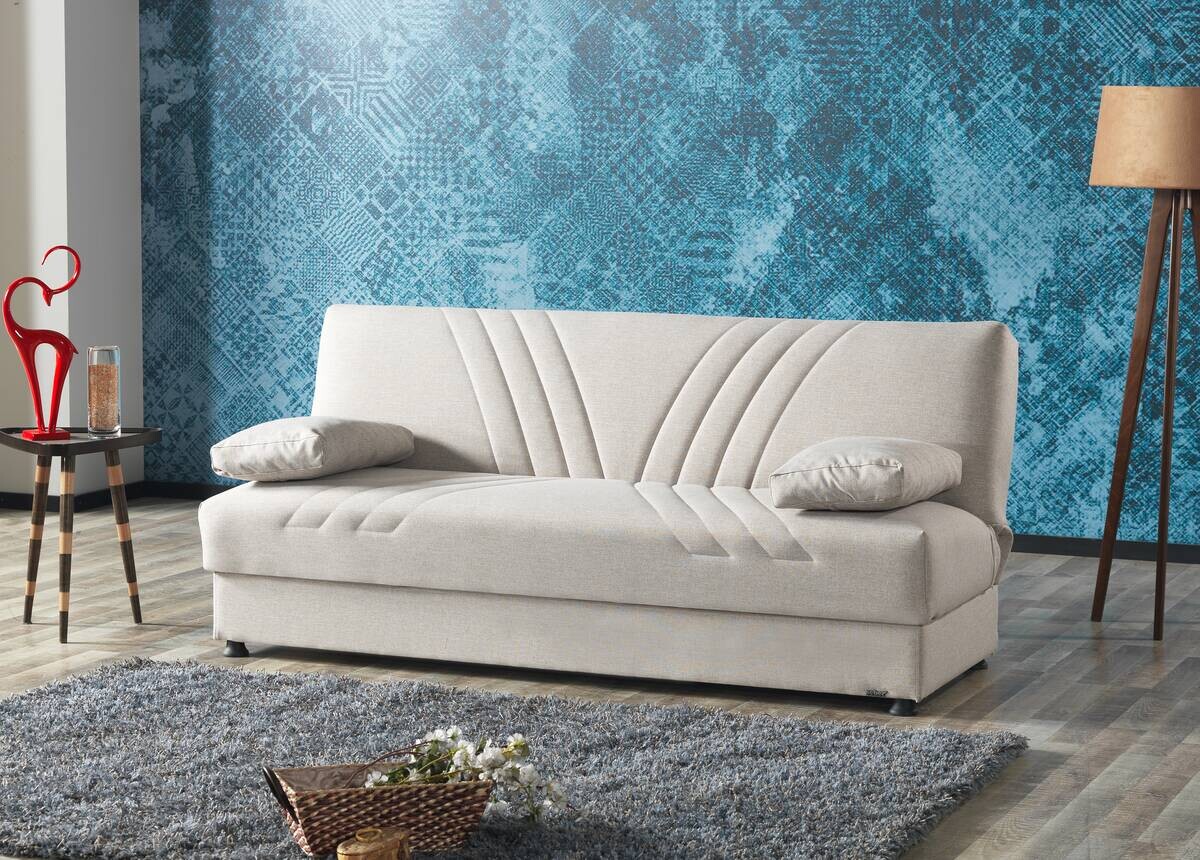 Schlafsofa Kemer beige Microfaser B/H/T: ca. 196x89x84 cm