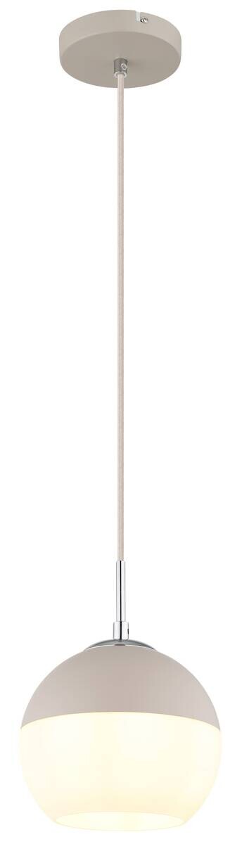 GLOBO Pendelleuchte weiß Opal sand Glas Textil Metall H/D: ca. 120x20 cm E27 1 Brennstellen