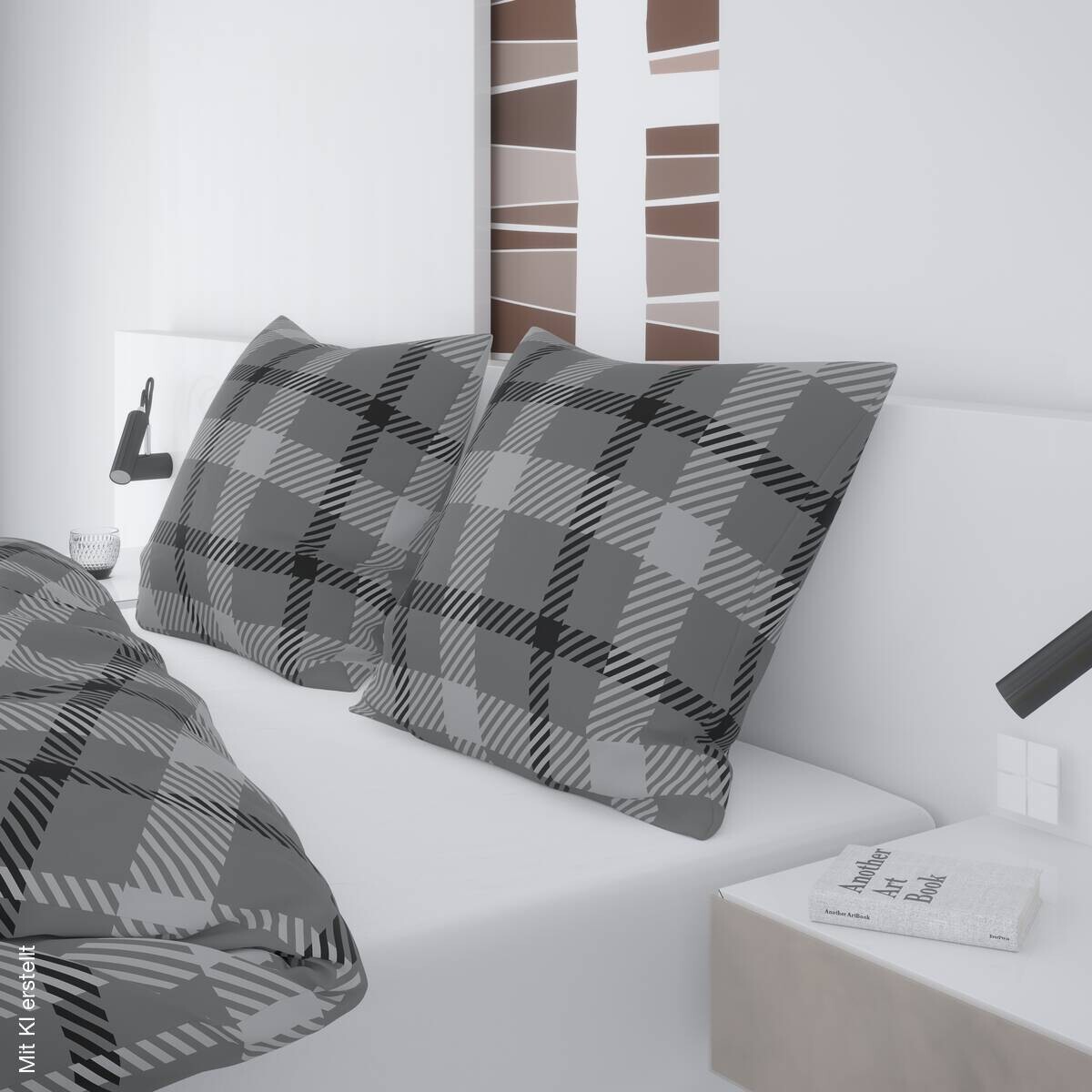 Baumwoll Bettwäsche Biber dunkelgrau 100% Baumwolle B/L: ca. 200x200 cm