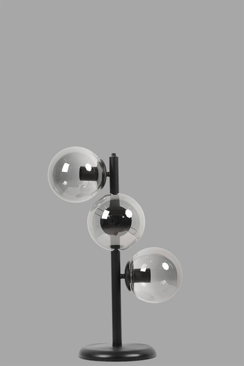 Opviq Tischleuchte schwarz Metall Glas B/H/L: ca. 20x55x20 cm E27 3 Brennstellen