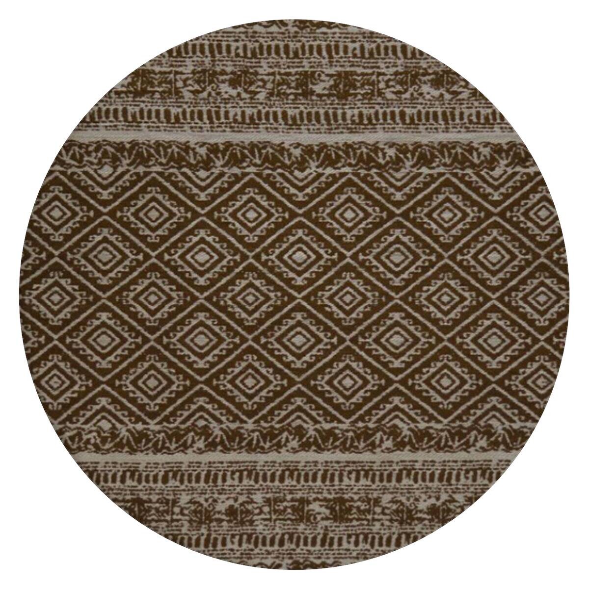 Kayoom Flachgewebeteppich Sunny 110 braun B/L: ca. 120x120 cm