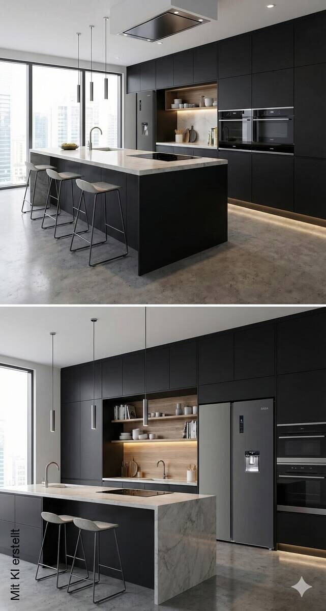 POCOline Side-by-Side SBS177-559 DDIXNFWDD dark Inox B/H/T: ca. 91,2x177x70,4 cm