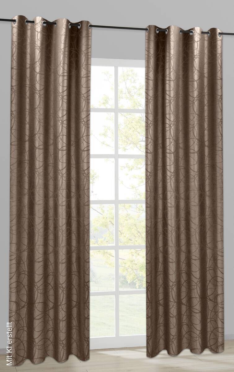 POCOline Ösenvorhang Eaton taupe B/L: ca. 140x245 cm