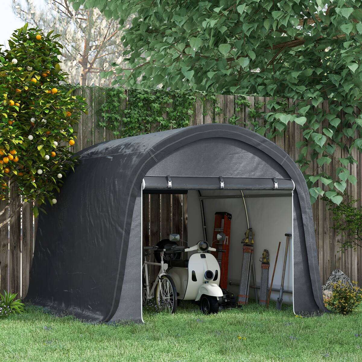 Outsunny Gartenhaus grau B/H/L: ca. 300x300x235 cm
