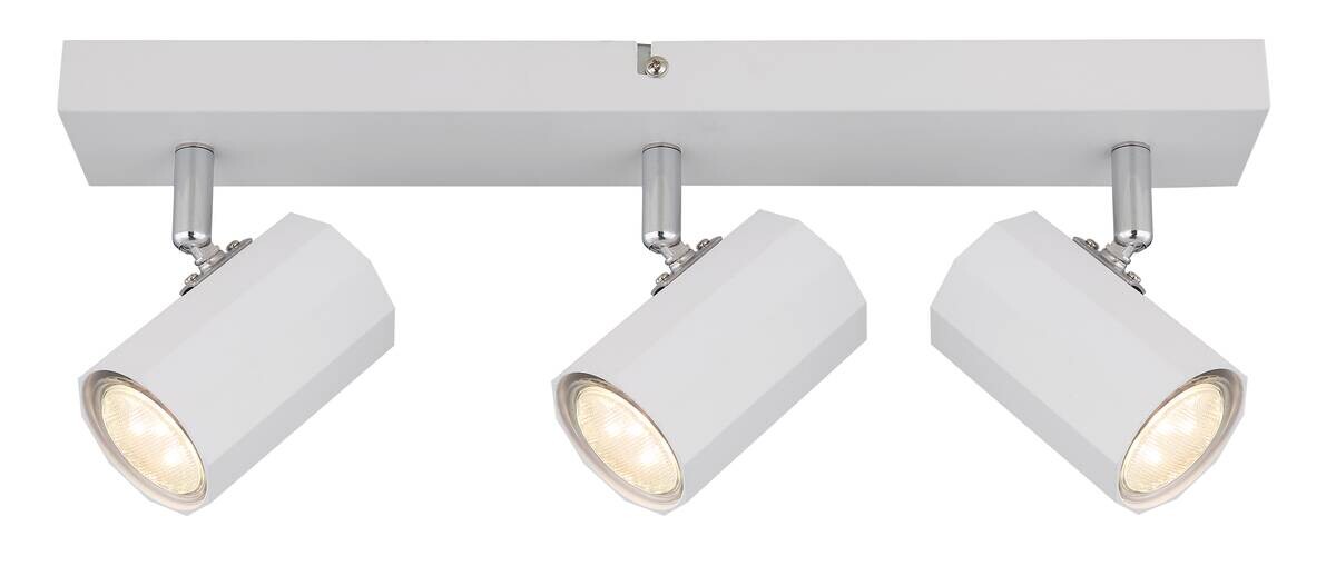 GLOBO Spot JAMES 57918-3W weiß Metall B/H/L: ca. 39x14,5x6 cm GU10 3 Brennstellen