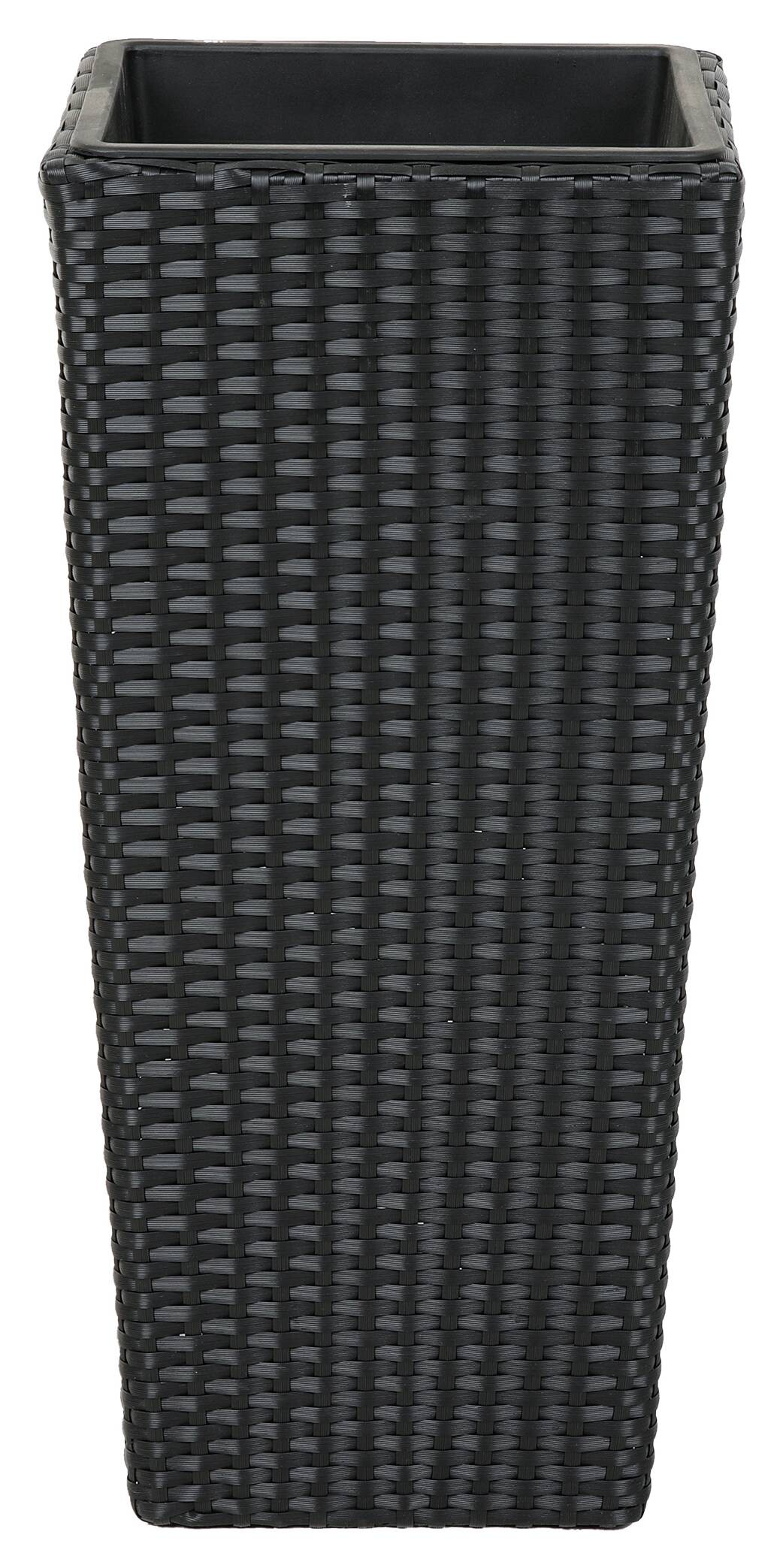 Pflanzgefäß grau Polyrattan B/H/L: ca. 28x60x28 cm