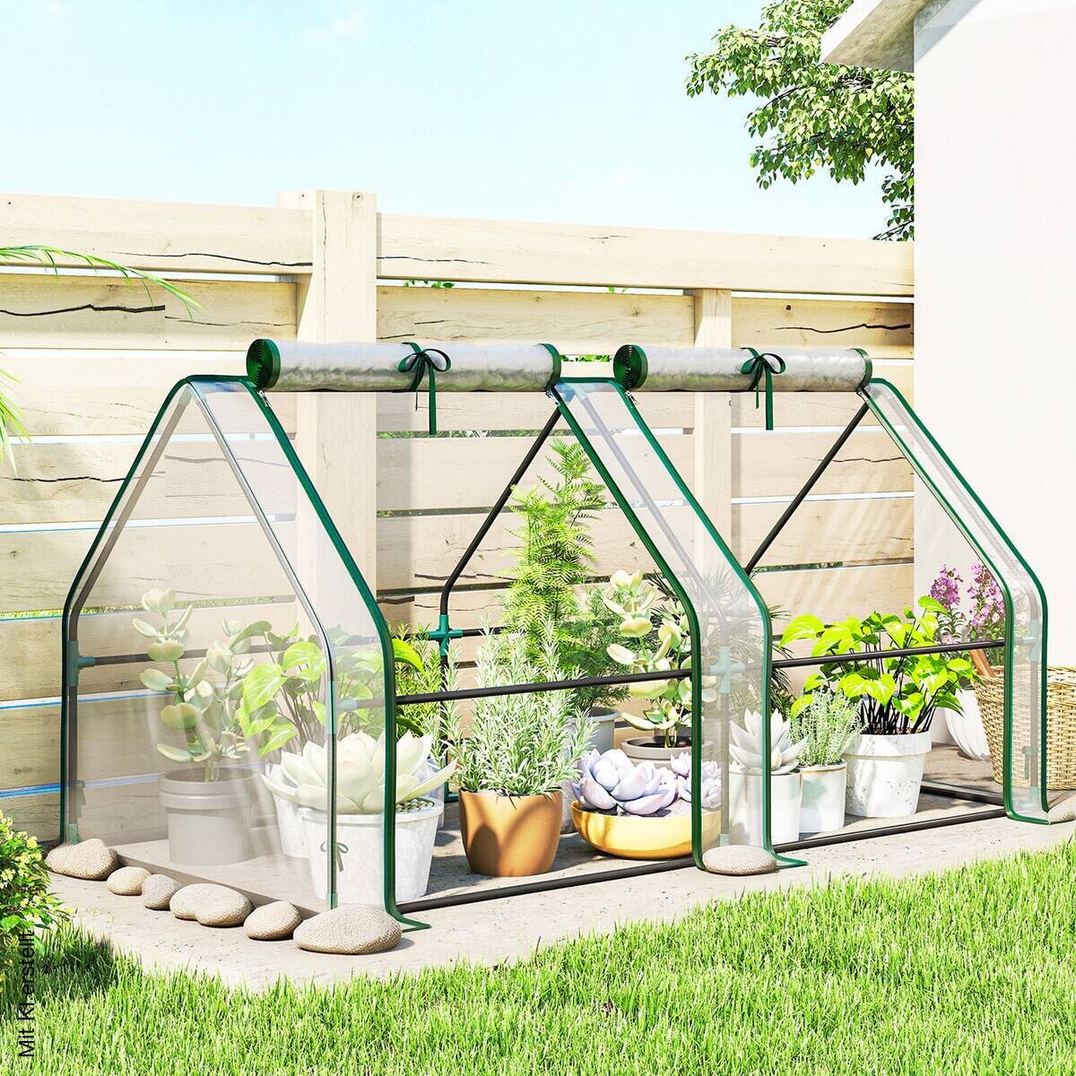 Outsunny Gewächshaus B/H/T/L: ca. 90x90x90x180 cm transparent