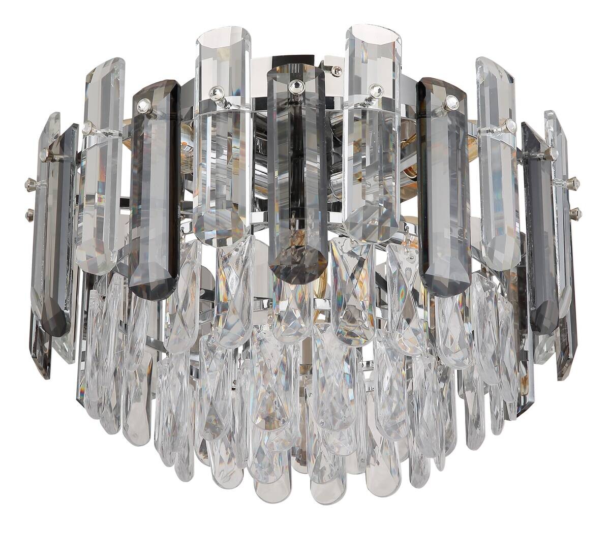 GLOBO Deckenleuchte Chrom klar Acryl Metall H/D: ca. 25,5x39 cm 5 Brennstellen