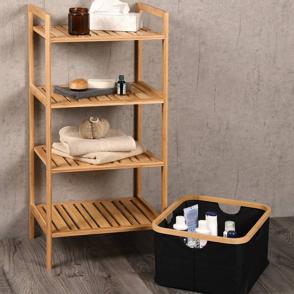 Regal schwarz Polyester B/H/L: ca. 33x93,5x44 cm