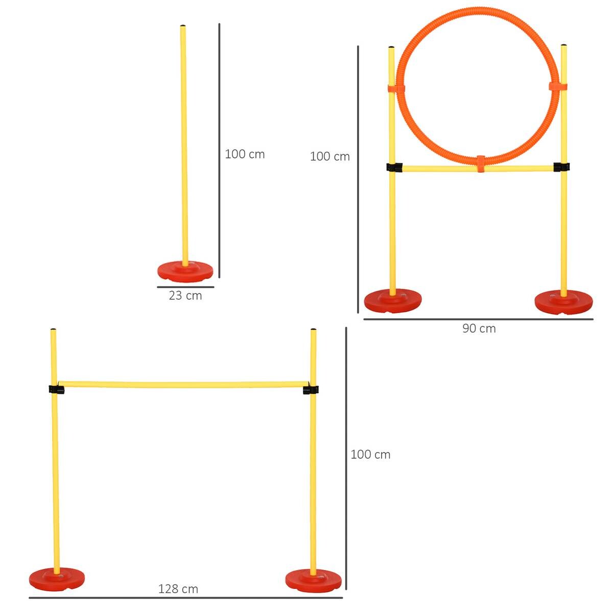 PawHut Agility gelb Kunststoff B/H/L: ca. 128x100x23 cm