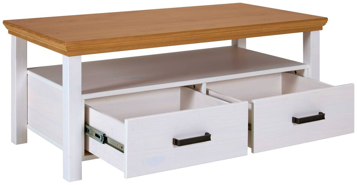 Inter Link Couchtisch Maluno weiß Holz B/H/L: ca. 60x48,8x119,4 cm