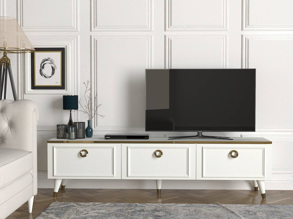 TV-Lowboard Cornelia weiß B/H/T: ca. 180x46,3x35 cm