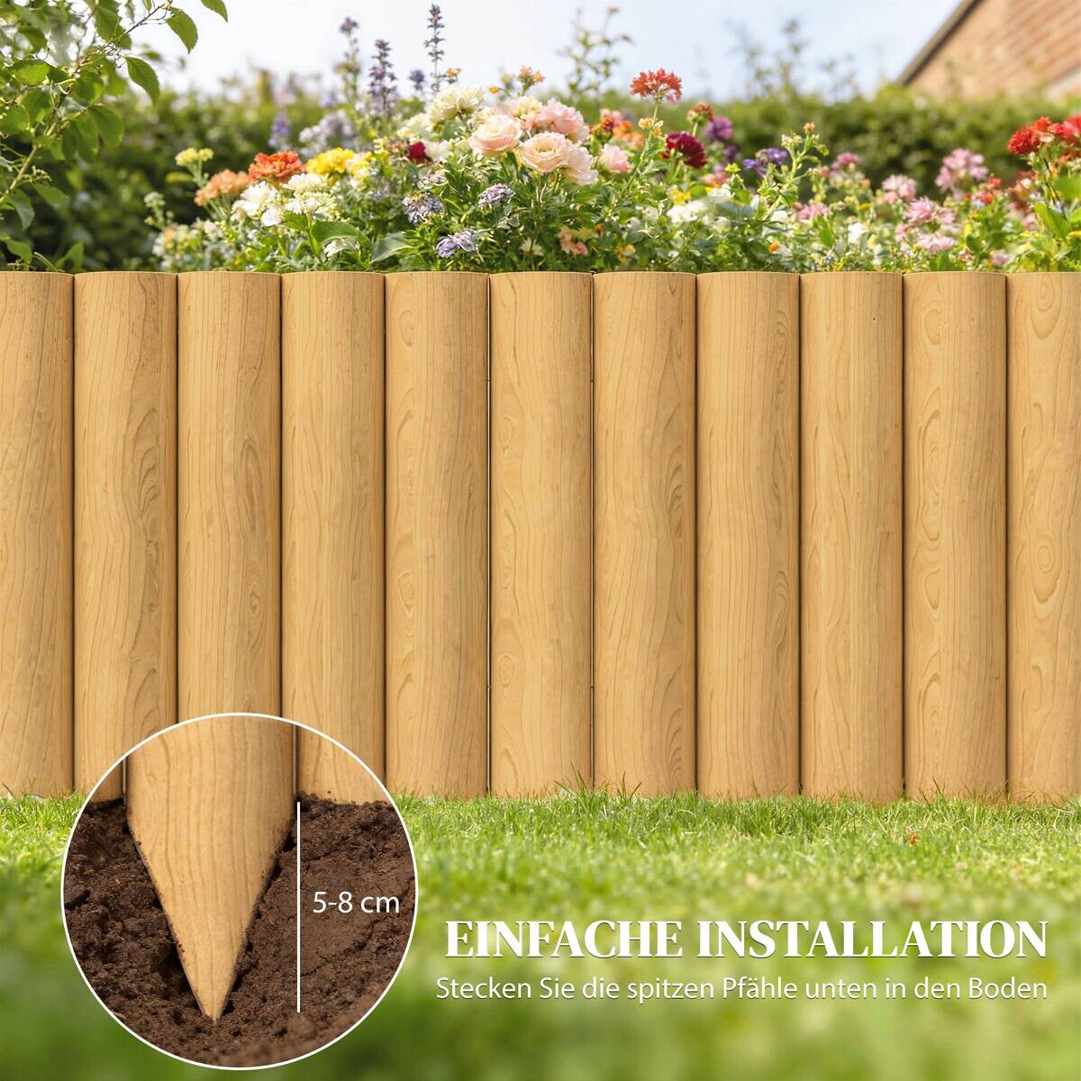 Outsunny Gartenzaun B/H/T/L: ca. 2,7x30x2,7x176 cm