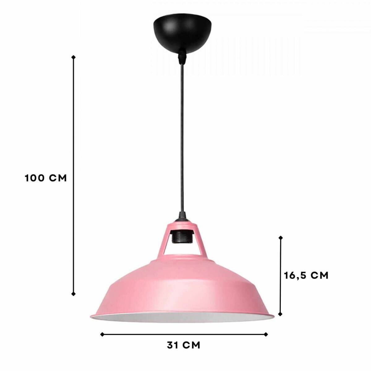 Opviq Pendelleuchte rosa B/H/T: ca. 31x100x31 cm E27 1 Brennstellen