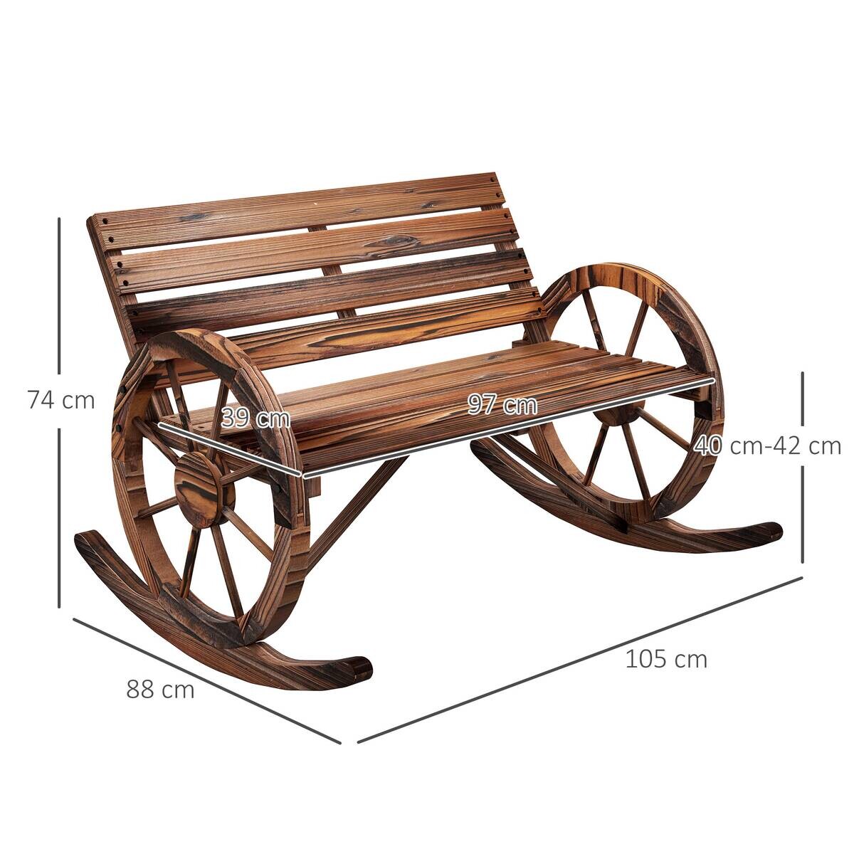 Outsunny Schaukelbank grau Holz B/H/L: ca. 88x105x74 cm