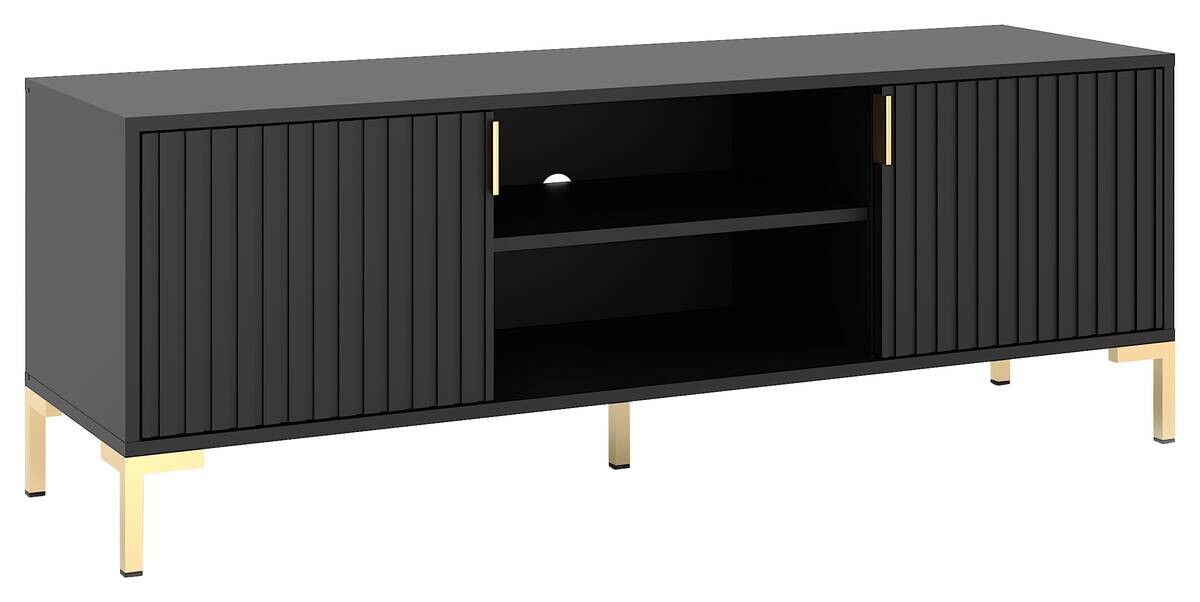 TV-Lowboard FLINN schwarz B/H/T: ca. 140x50x40 cm