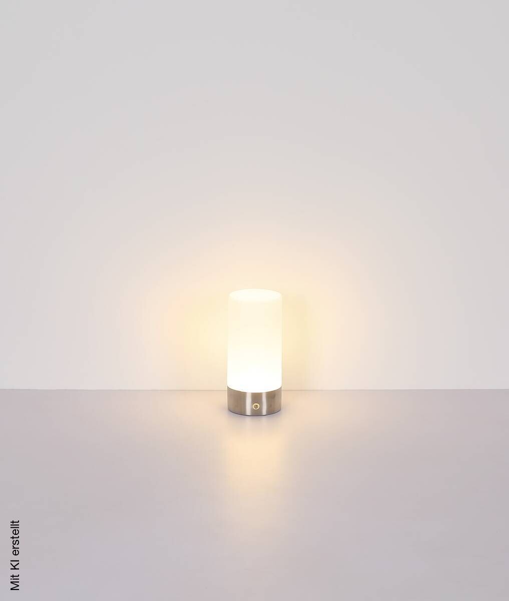 GLOBO LED-Tischlleuchte Lex nickel matt Metall H/D: ca. 19x8,8 cm