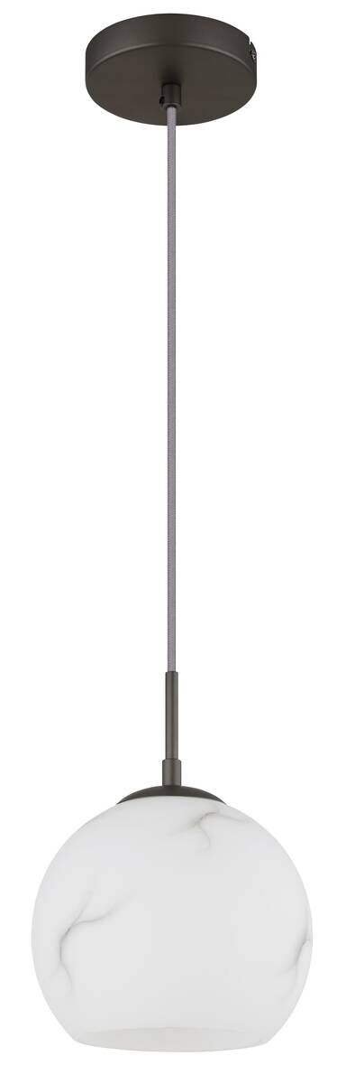 GLOBO Pendelleuchte RAGUSA schwarz Glas Metall H/D: ca. 120x2 cm E27 1 Brennstellen
