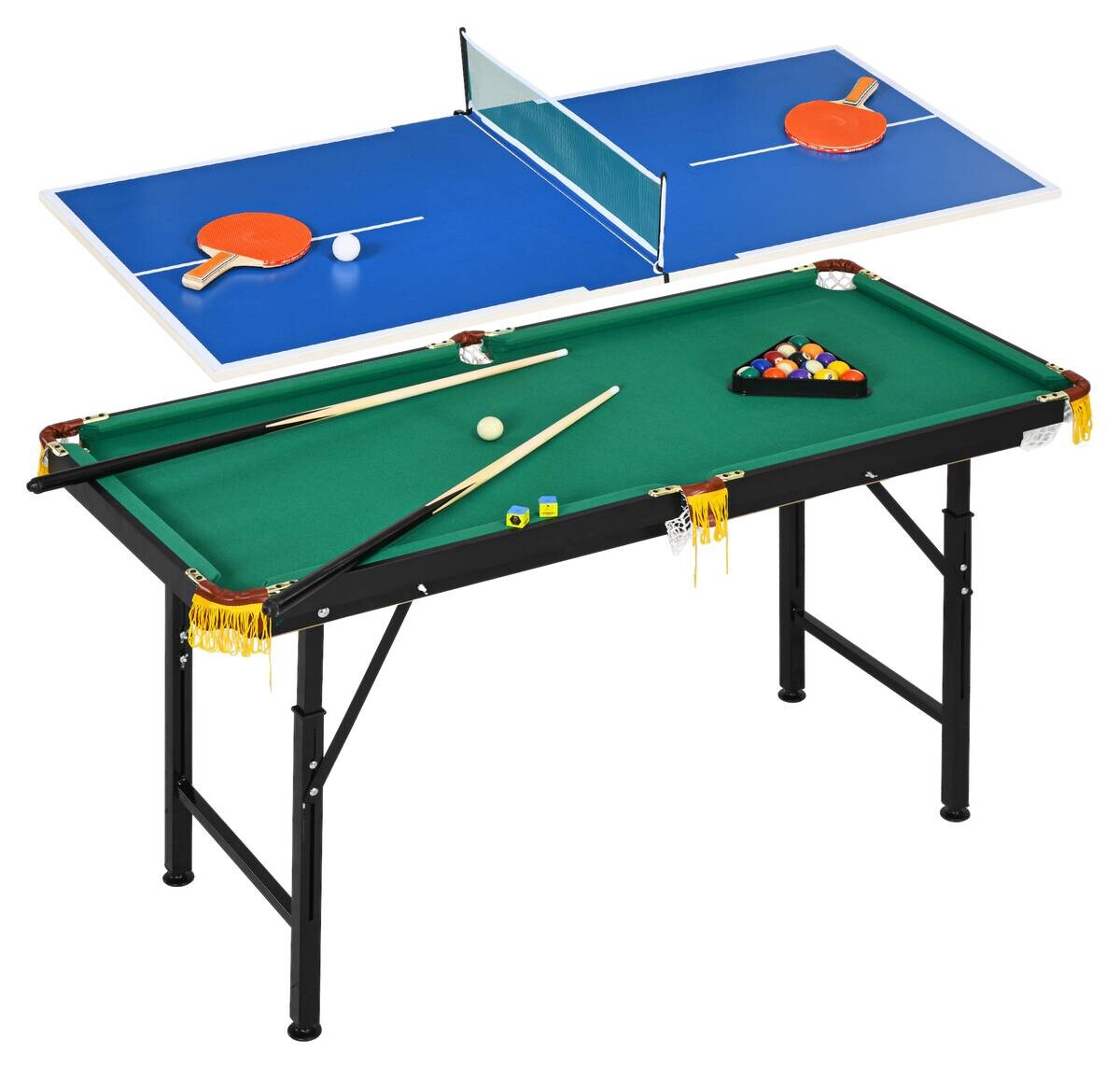 SPORTNOW Multispieltisch grün Stahl B/H/L: ca. 63x80x140 cm