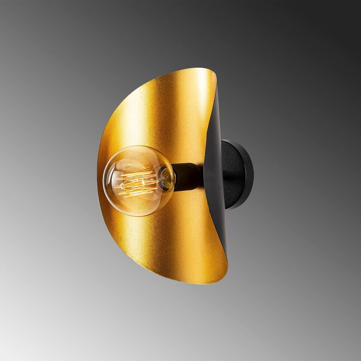 Opviq Wandleuchte Sivani gold schwarz Metall B/H/T/L: ca. 13x30x13x17 cm E27 1 Brennstellen