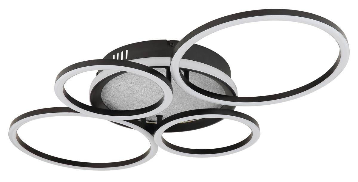 GLOBO LED-Deckenleuchte Alvis schwarz silber Metall Kunststoff B/H/T: ca. 72,2x10x51,7 cm