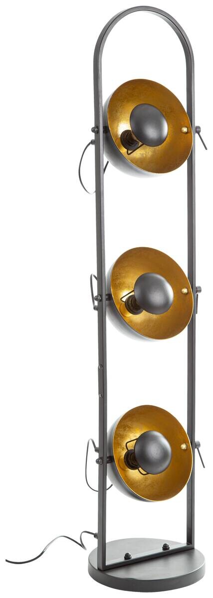 GLOBO Stehlampe OLE 46150345X schwarz gold Metall H/D: ca. 117x20 cm 3 Brennstellen