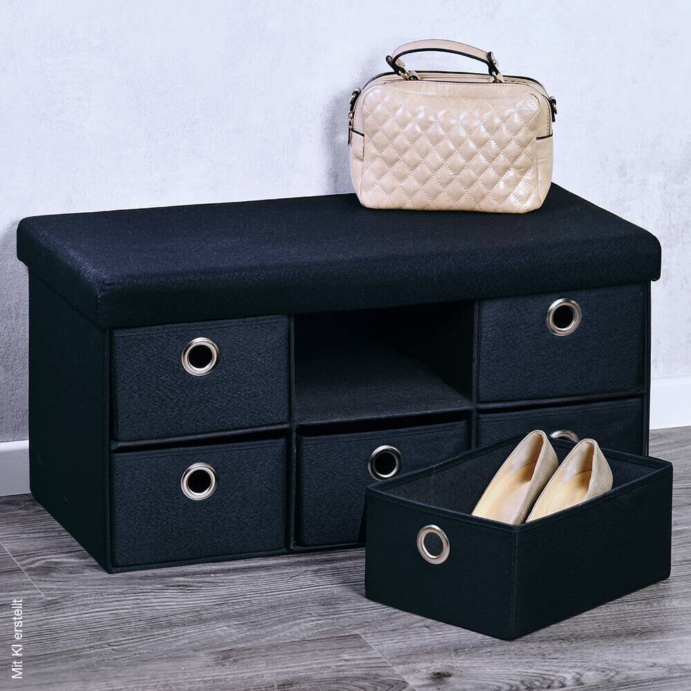 Kesper Sitzbank schwarz Polyester B/H/L: ca. 39x8,7x78 cm