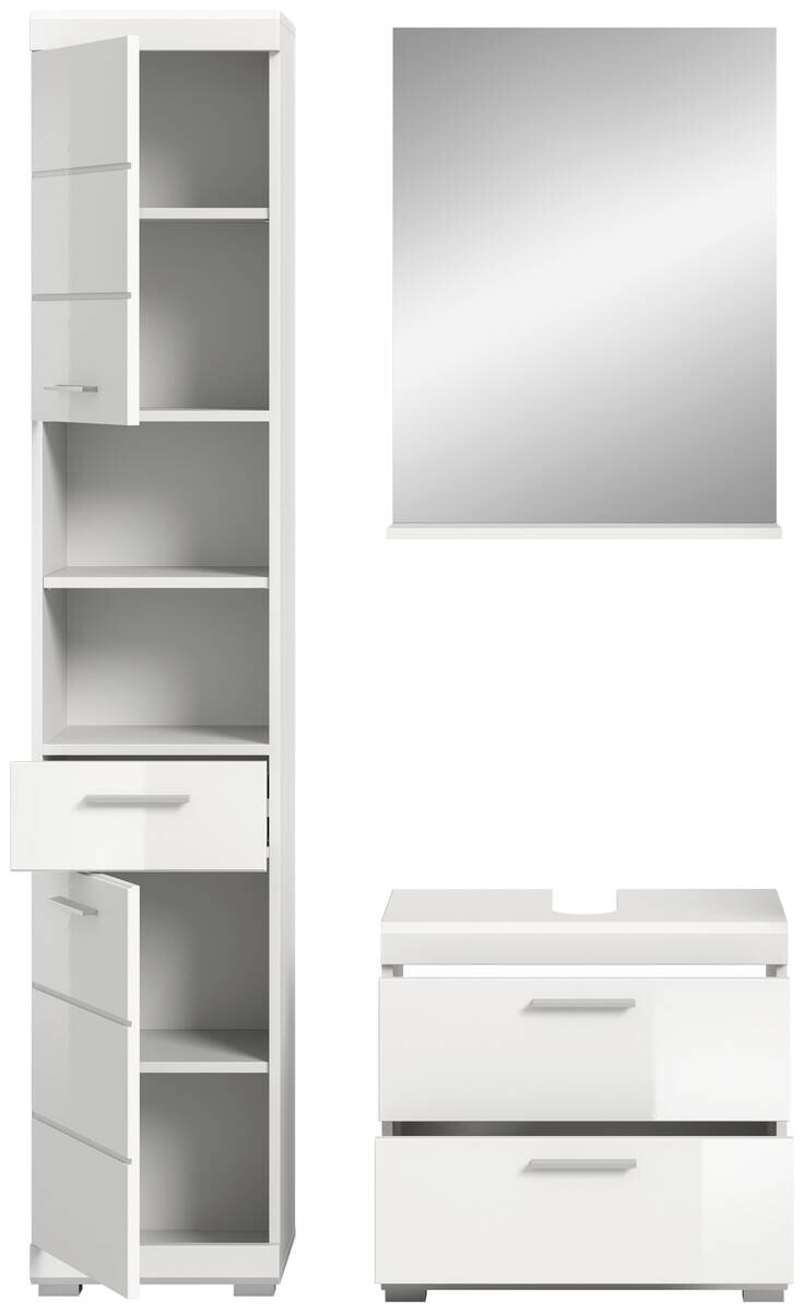 Badezimmer-Set Scout weiß weiß Hochglanz B/H/T: ca. 112x191x37 cm