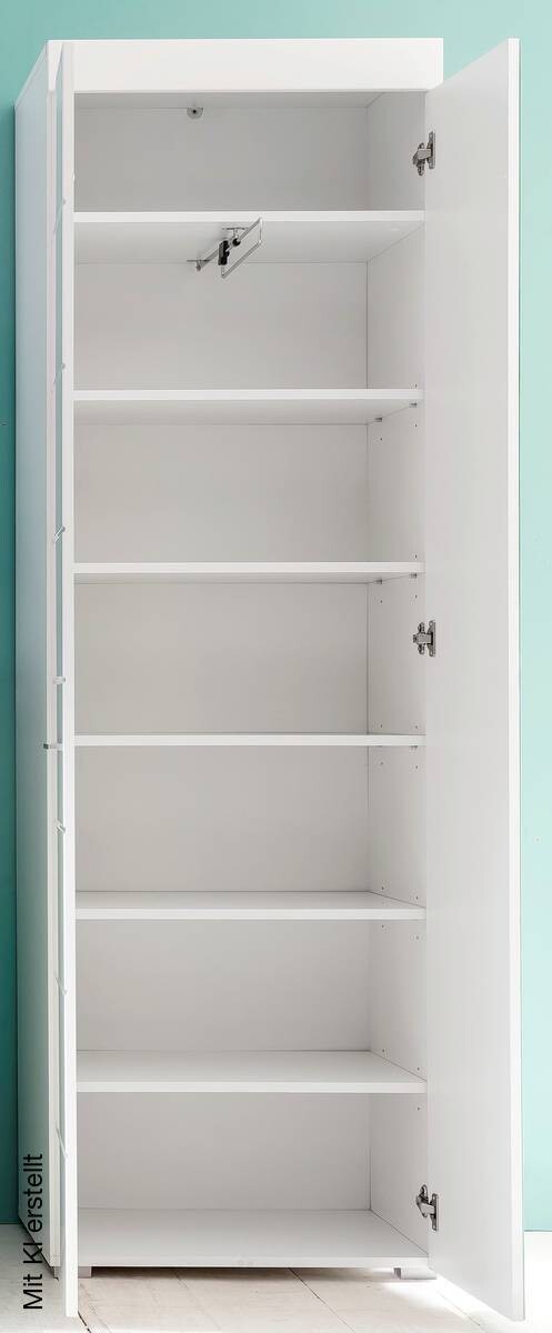 Garderobenschrank Amanda weiß Hochglanz B/H/T: ca. 62x195x38 cm