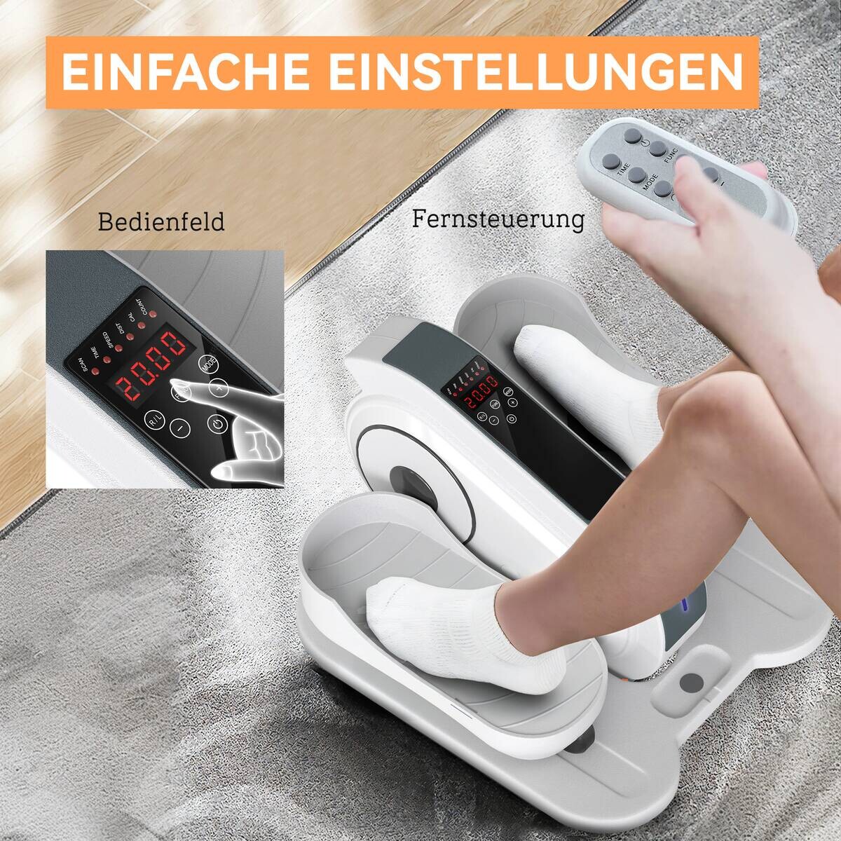 SPORTNOW Mini-Ellipsentrainer weiß Kunststoff B/H/L: ca. 42x27x45 cm