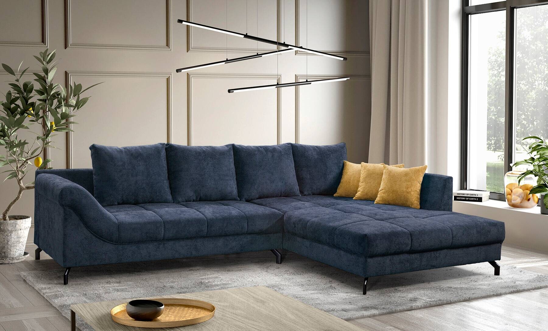 Ecksofa olive Microfaser B/H/T: ca. 306x92x203 cm