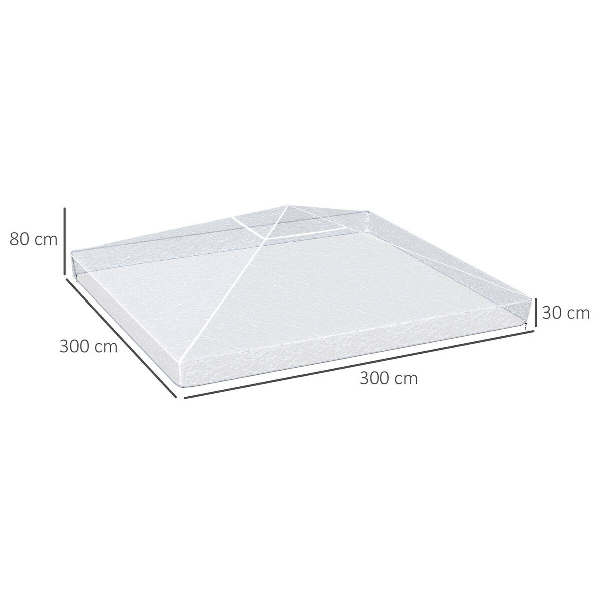 Outsunny Abdeckplane transparent Kunststoff B/H/L: ca. 300x80x300 cm