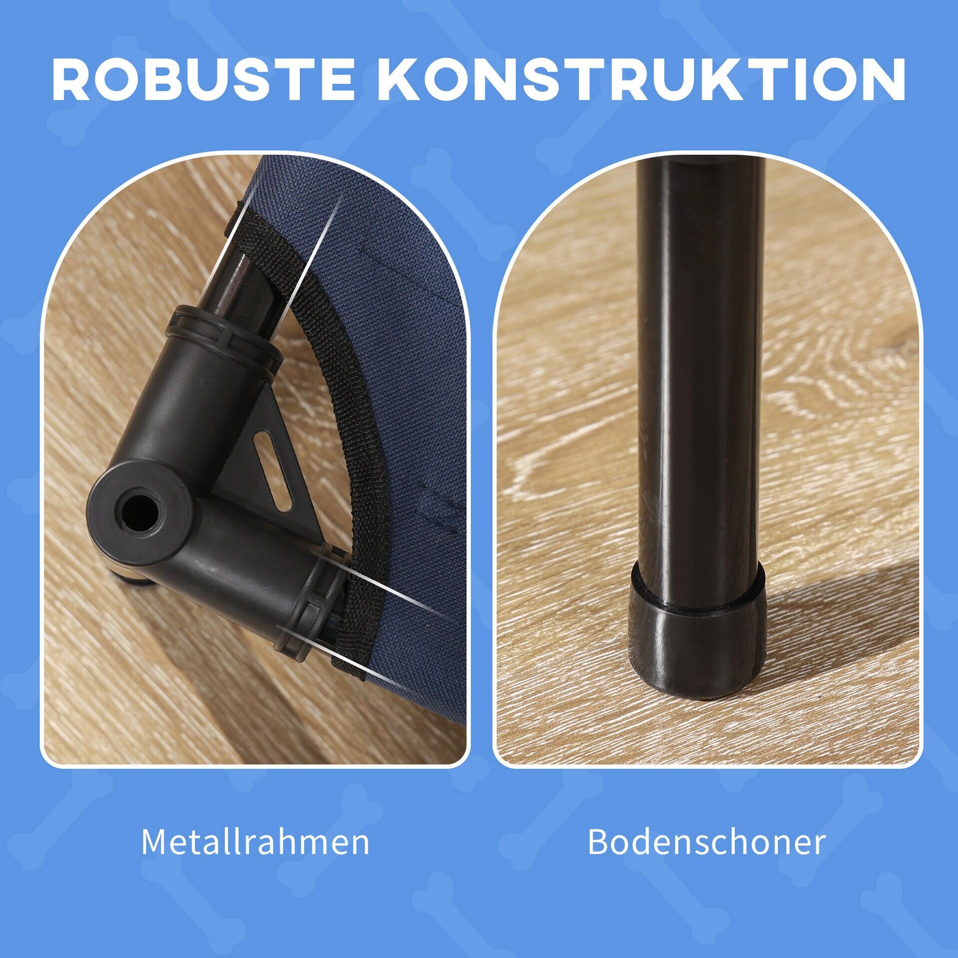 PawHut Hunde-Zubehör dunkelblau Edelstahl B/H/L: ca. 46x61x62 cm