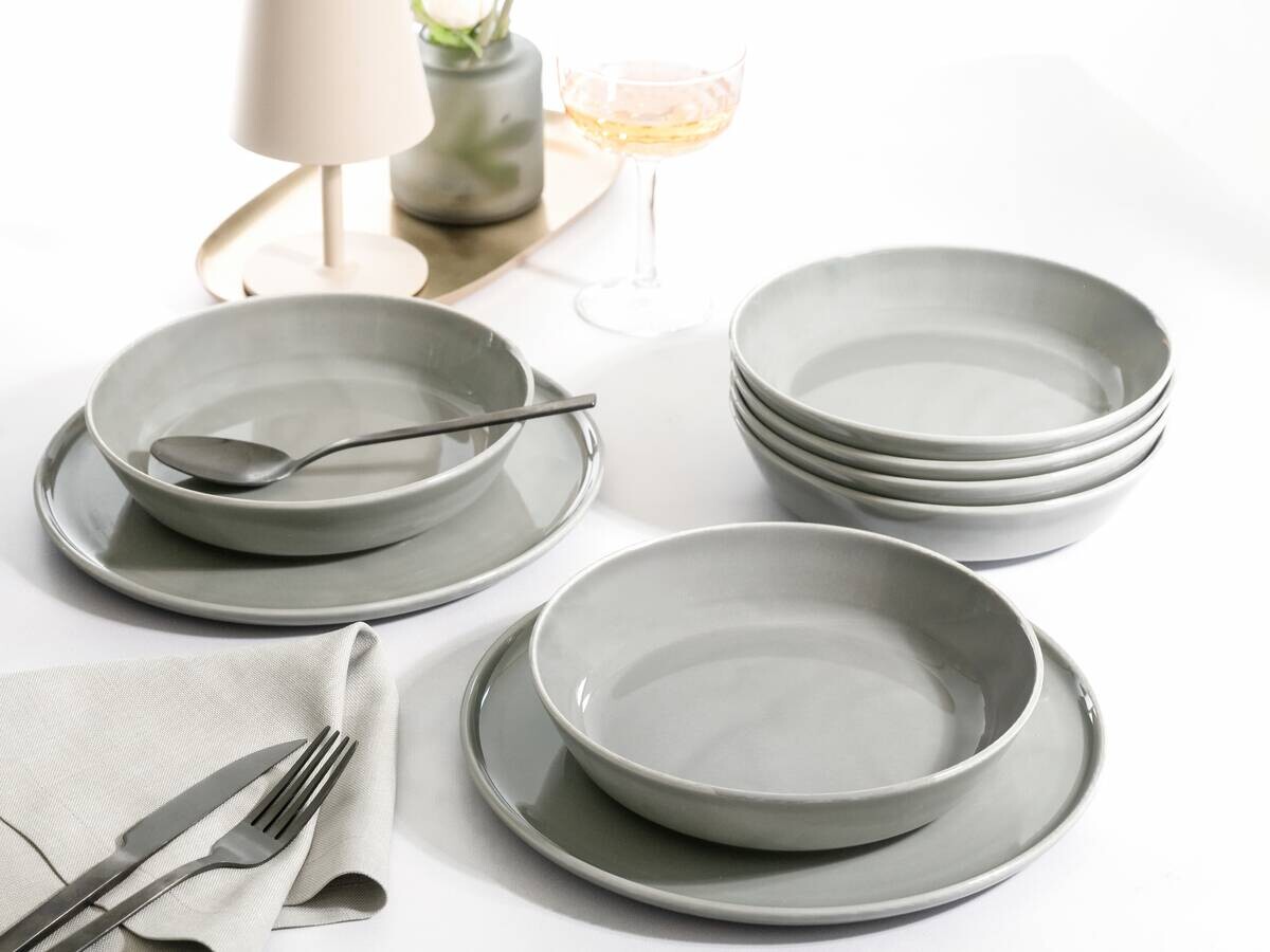 CreaTable Kombiservice Chef Collection grau Porzellan 30 tlg.
