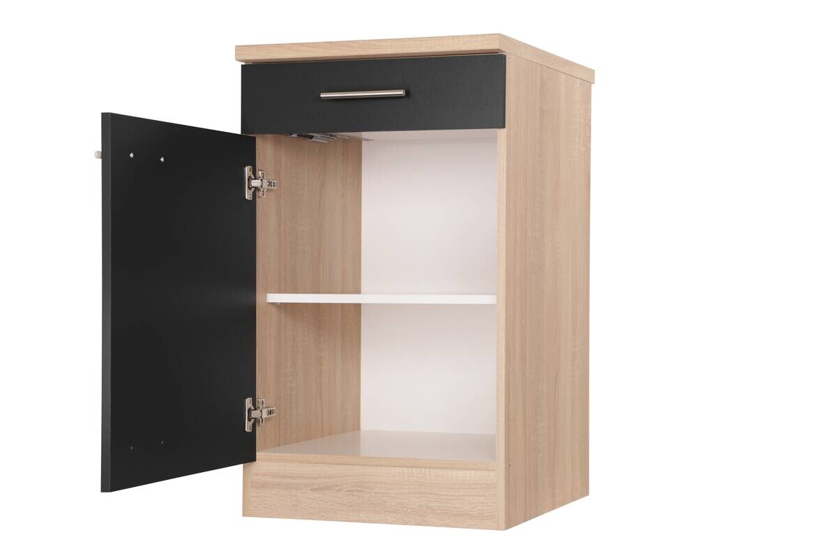 Unterschrank Merle schwarz B/H/T: ca. 50x85x60 cm
