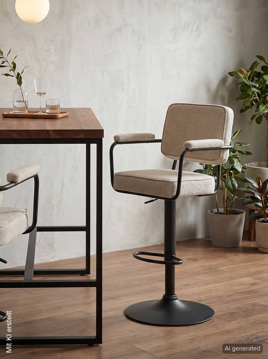 Barhocker Noto beige B/H/T: ca. 57x102x58 cm