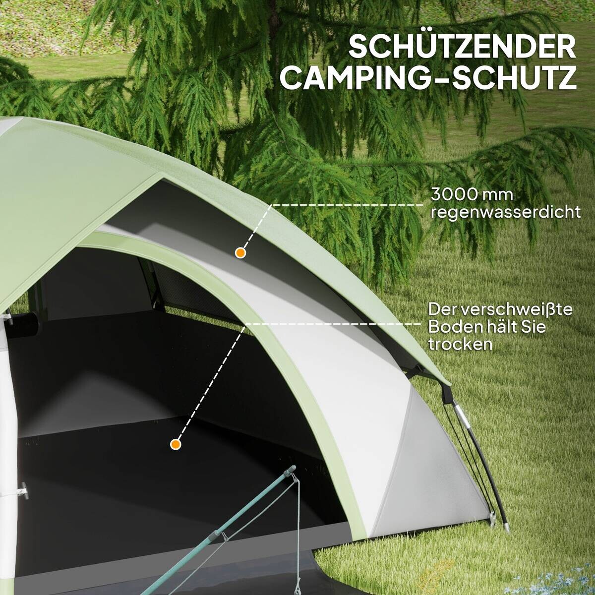 Outsunny Campingzelt grün Kunststoff B/H/L: ca. 150x110x210 cm