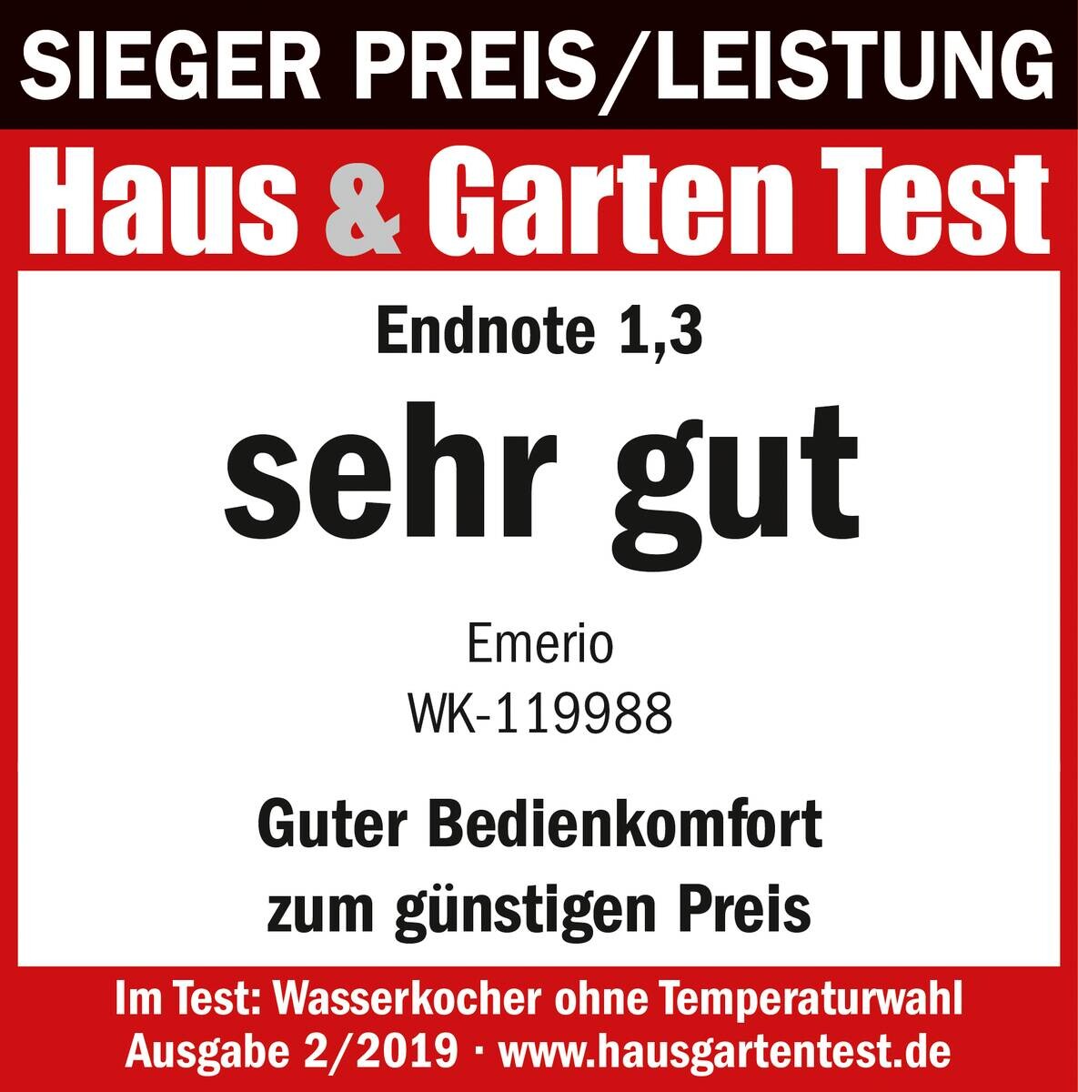 Emerio Glas-Wasserkocher