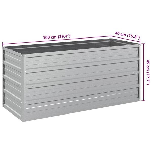 Garten-Hochbeet silber Stahl B/H/L: ca. 40x45x100 cm