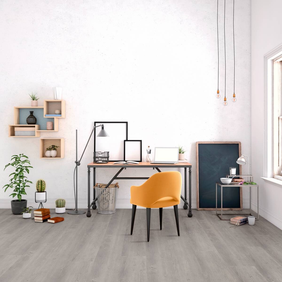 Click-Vinylboden Eiche hellgrau ca. 2,23 m² im Paket B/L: ca. 22,8x121,92 cm pro Paket