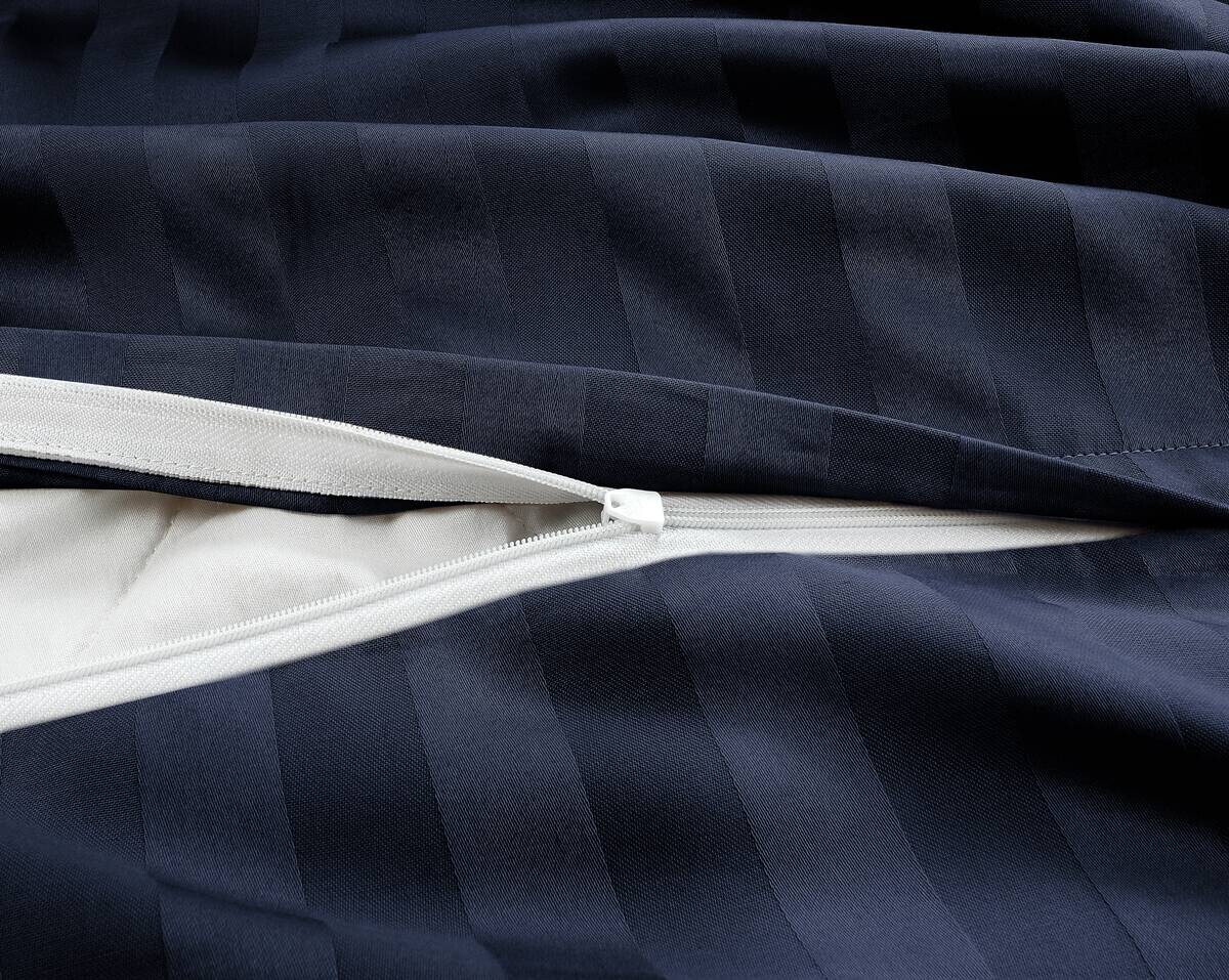 Baumwoll Bettwäsche Satin navy Baumwolle B/L: ca. 135x200 cm