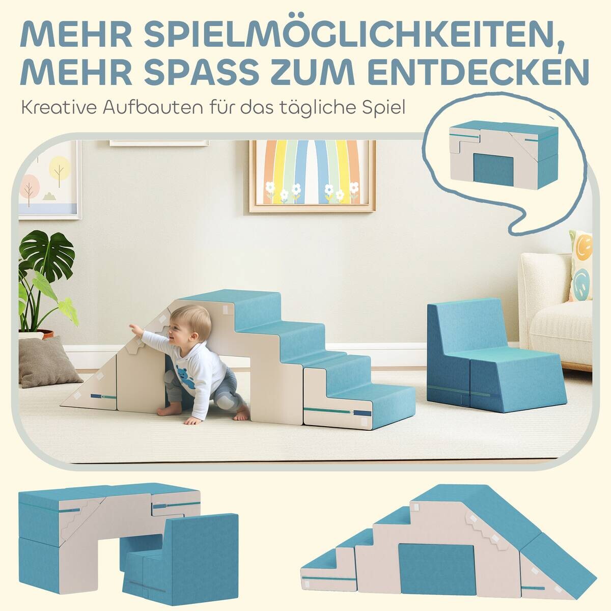 AIYAPLAY Schaumstoffbausteine B/H/L: ca. 39x44x131 cm