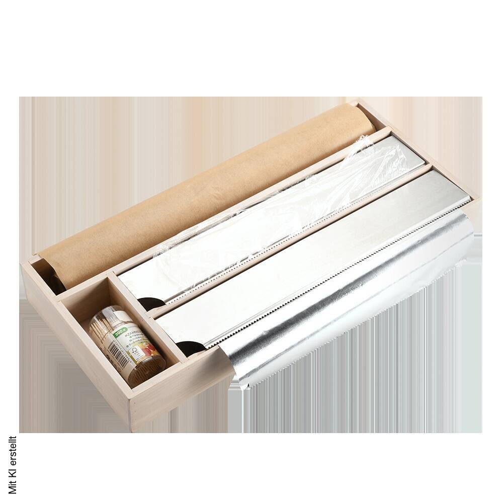 Kesper Folienspender braun Bambus B/H/L: ca. 20,5x6x47 cm