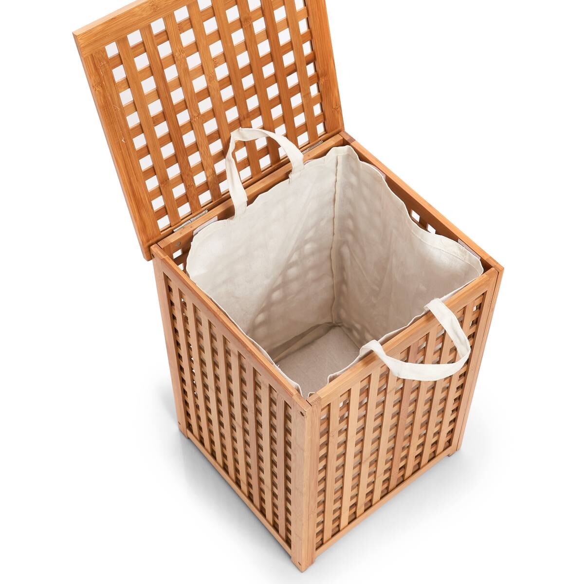 Zeller Wäschesammler natur Bambus B/H/L: ca. 40x58x40 cm