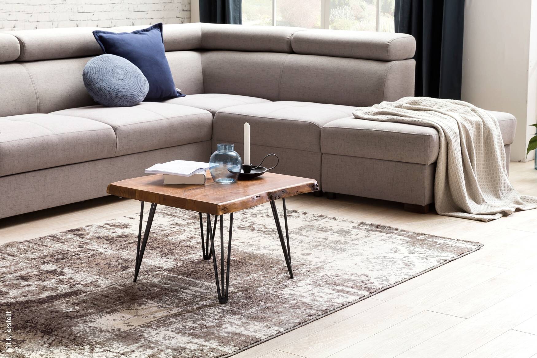 Couchtisch natur schwarz lackiert B/H/T: ca. 56x38x51 cm