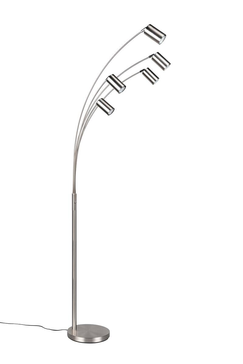 Reality Stehlampe nickel Metall GU10 5 Brennstellen