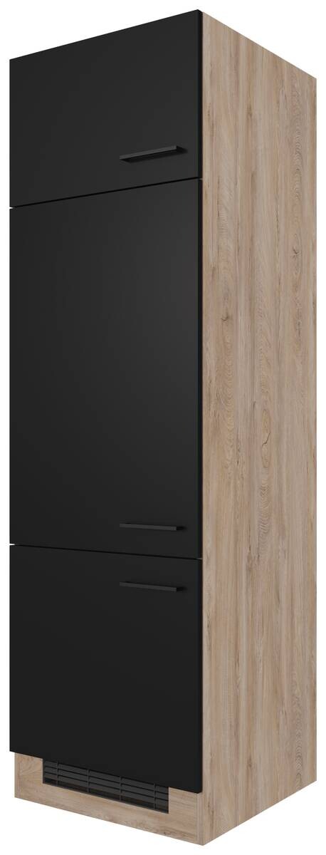 Kühlumbauschrank Capri schwarz matt B/H/T: ca. 60x200x57 cm