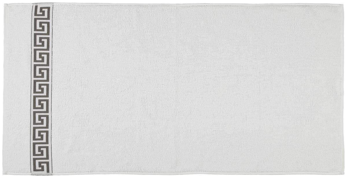 POCOline Duschtuch Mäander weiß Baumwolle B/L: ca. 70x140 cm