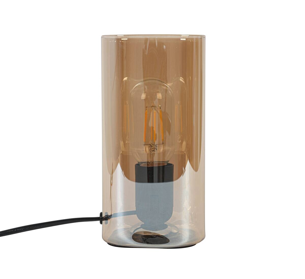 Nolo Tischleuchte Paige amber Glas B/H/L: ca. 9,5x20x9,5 cm E27 1 Brennstellen