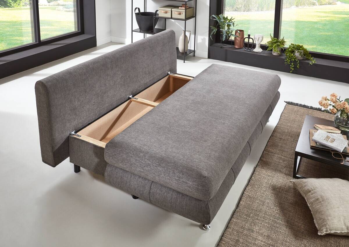 Schlafsofa Benfeld taupe Microfaser B/H/T: ca. 190x93x92 cm